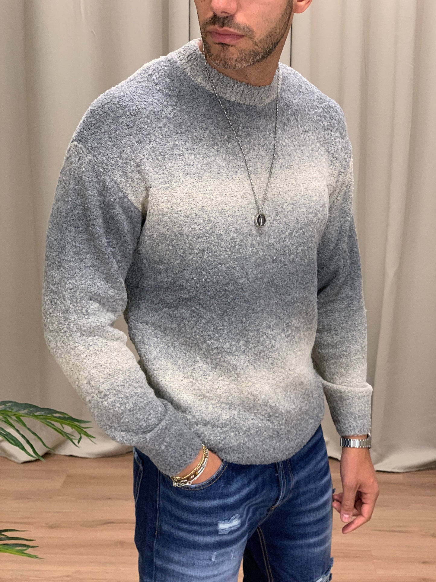 Maglia Murphy sfumata girocollo col. Grigio