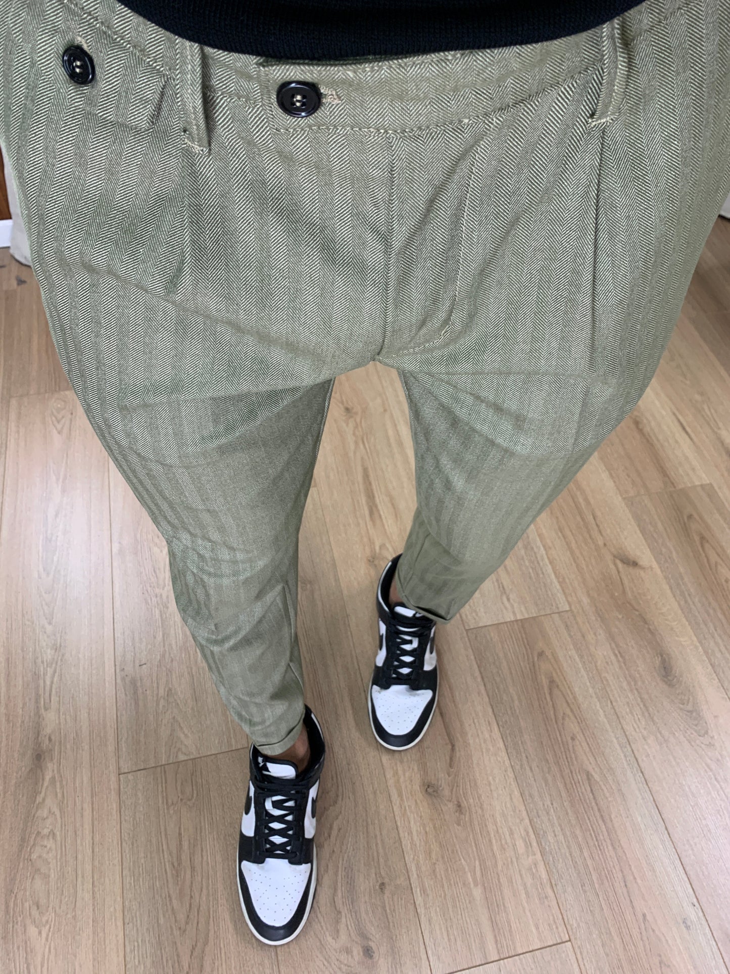 Pantalone Maybach Righe Tono su Tono col. Muschio