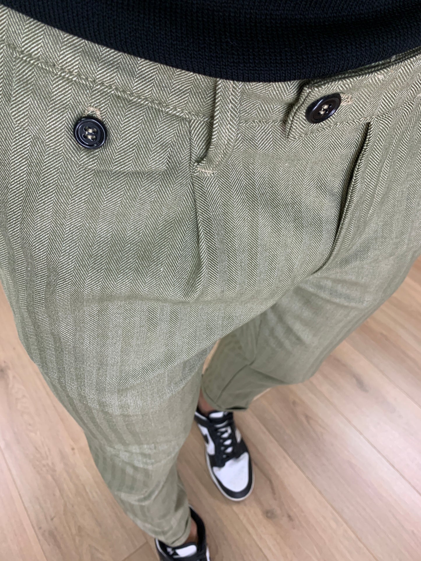 Pantalone Maybach Righe Tono su Tono col. Muschio
