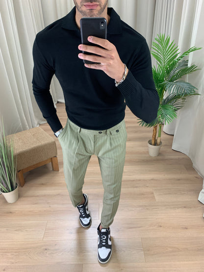 Pantalone Maybach Righe Tono su Tono col. Muschio