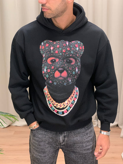 Felpa Bear Gang con cappuccio col. Nero