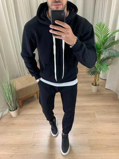 Completo Laurent Basic con cappuccio col. Nero