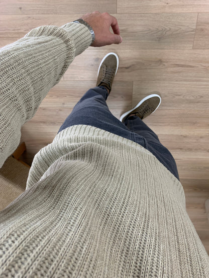 Maglioncino Stronger girocollo basic con Trama col. Avorio