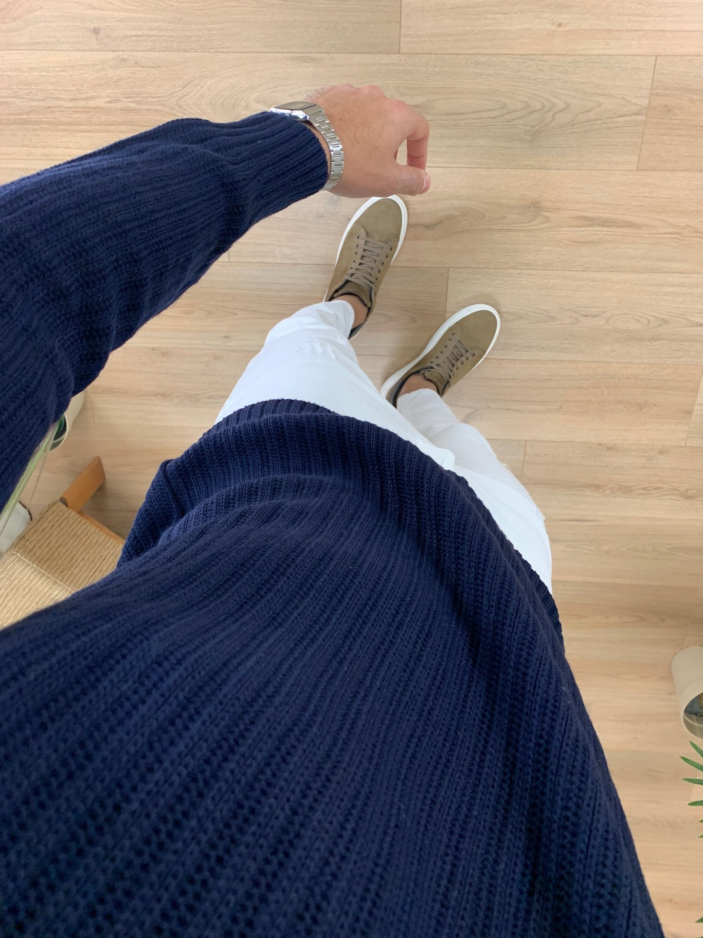 Maglioncino Stronger girocollo basic con Trama col. Blu