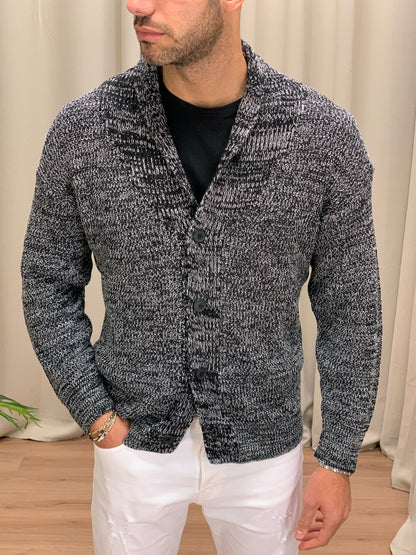 Cardigan Giacca fantasia sale e pepe col. Nero