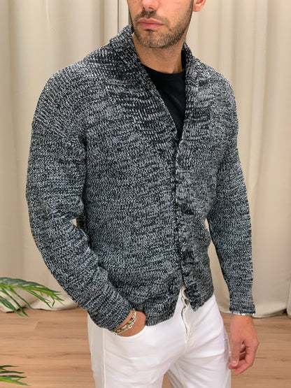 Cardigan Giacca fantasia sale e pepe col. Nero