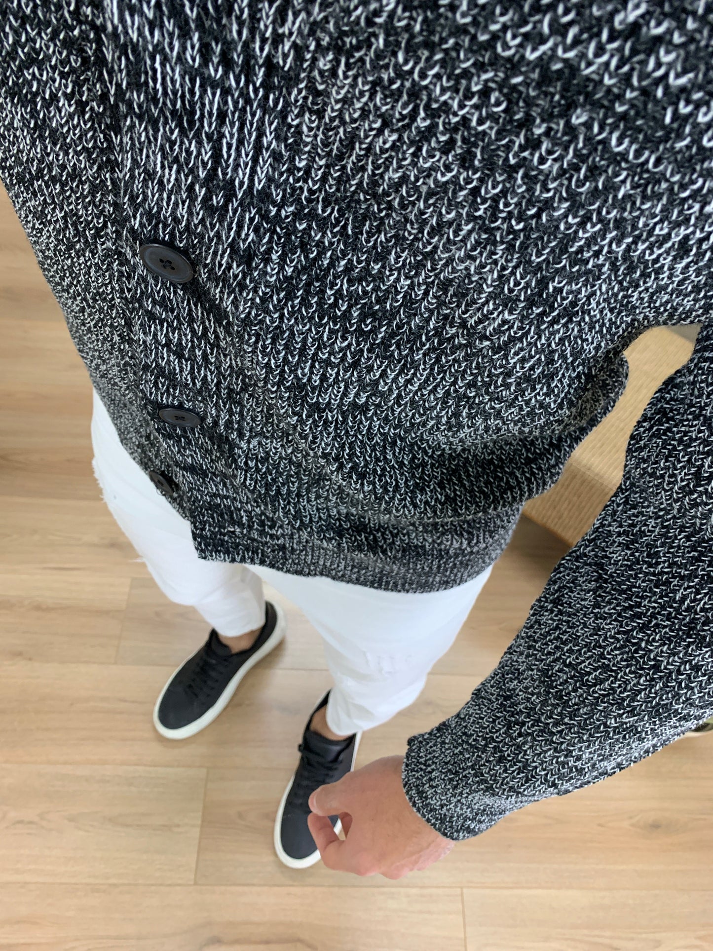 Cardigan Giacca fantasia sale e pepe col. Nero