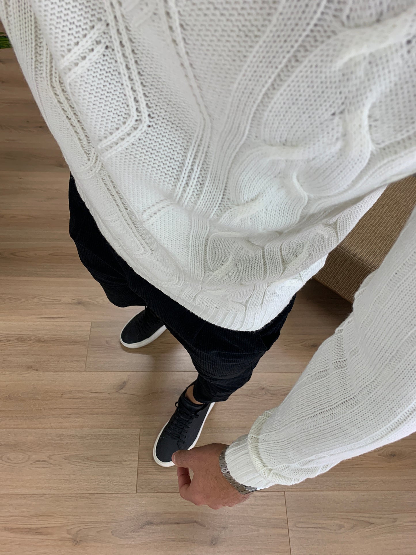 Maglioncino Absolu collo lupetto con bottoni col. Bianco