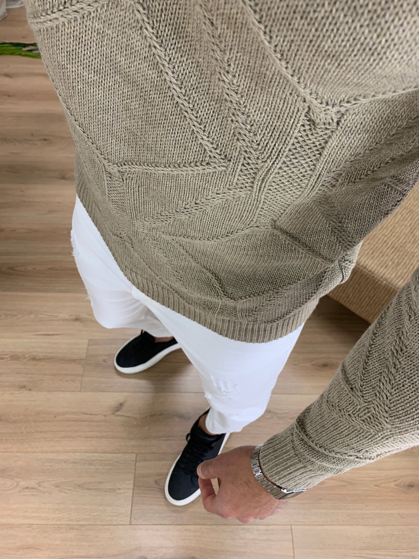 Maglioncino Lionel con Trama a Rombi col. Nocciola