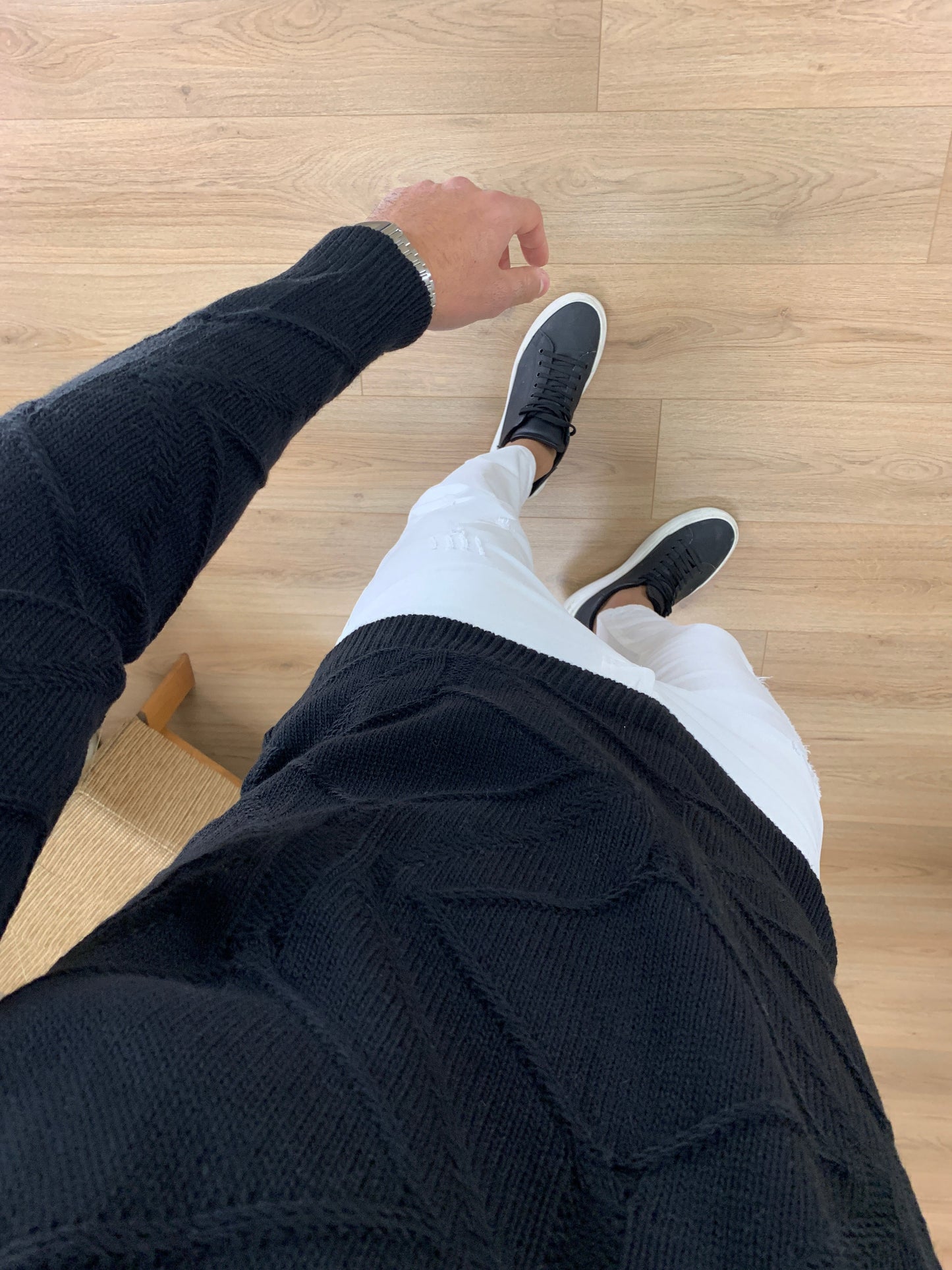 Maglioncino Lionel con Trama a Rombi col. Nero