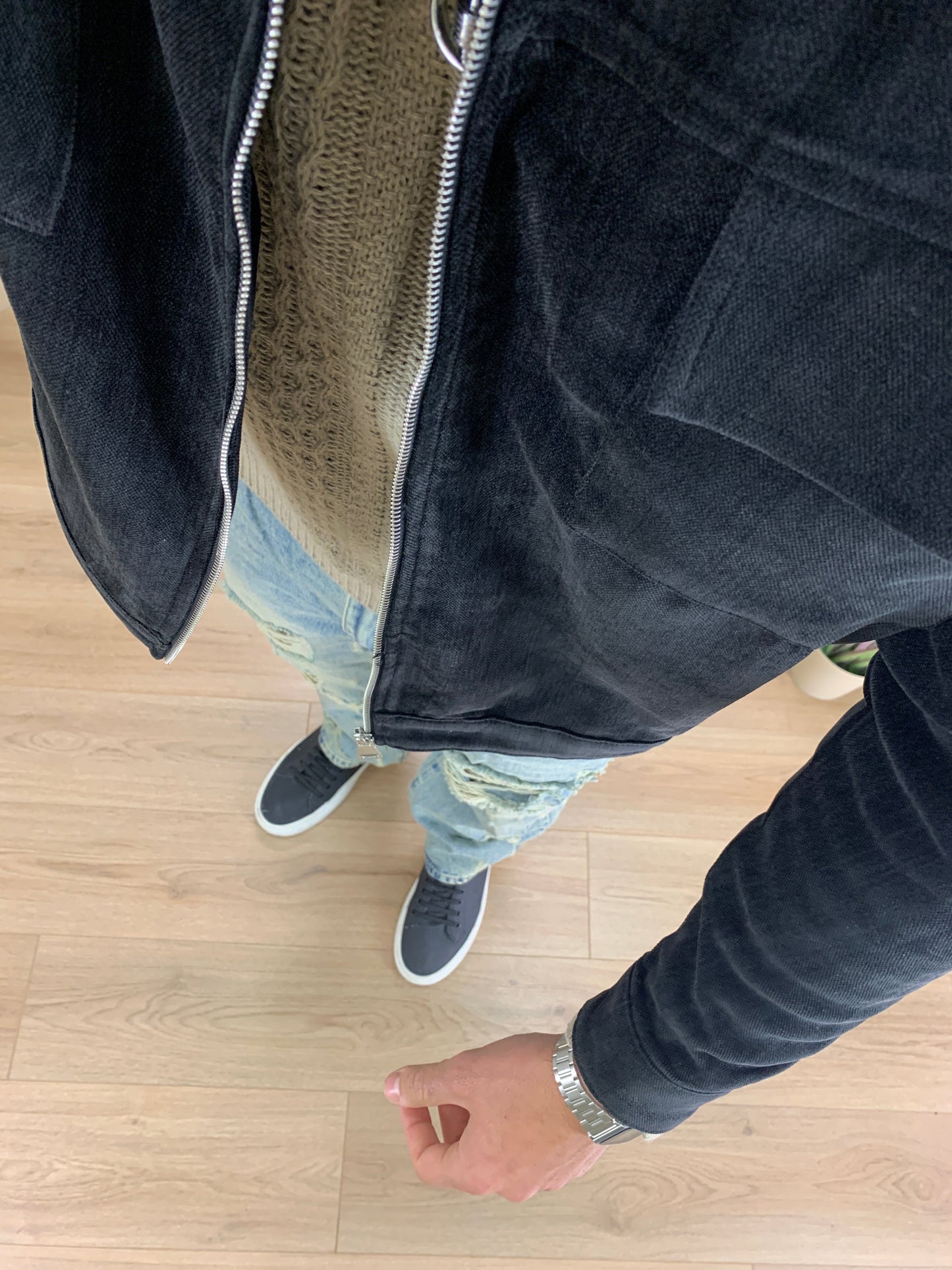 Giacca camicia Simba con Zip e Taschini col. Nero