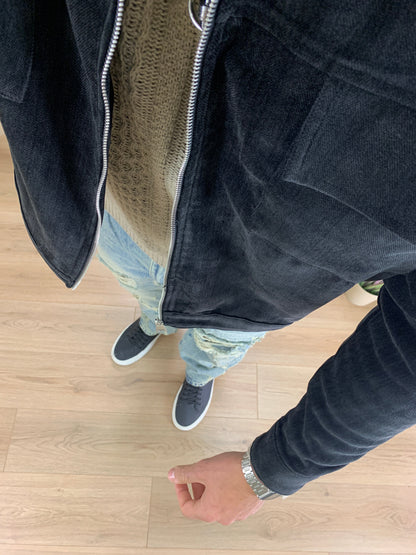 Giacca camicia Simba con Zip e Taschini col. Nero