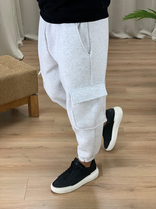 Pantalone Cargo Luiz in Caldo Cotone col. Grigio