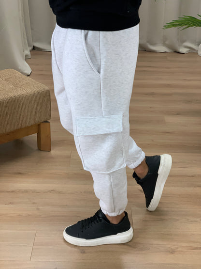 Pantalone Cargo Luiz in Caldo Cotone col. Grigio