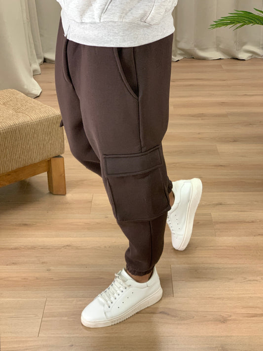 Pantalone Cargo Luiz in Caldo Cotone col. Coffee