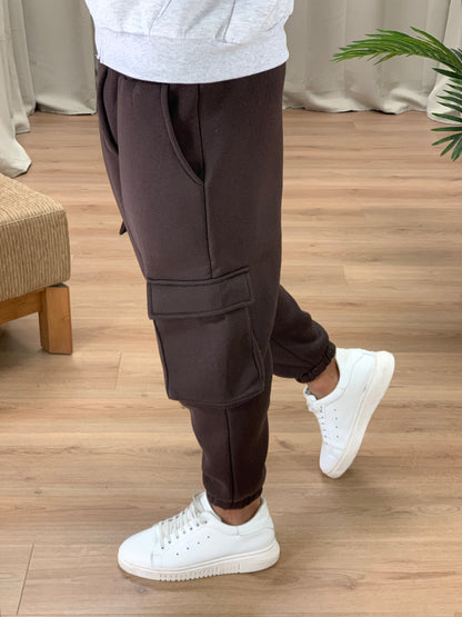 Pantalone Cargo Luiz in Caldo Cotone col. Coffee