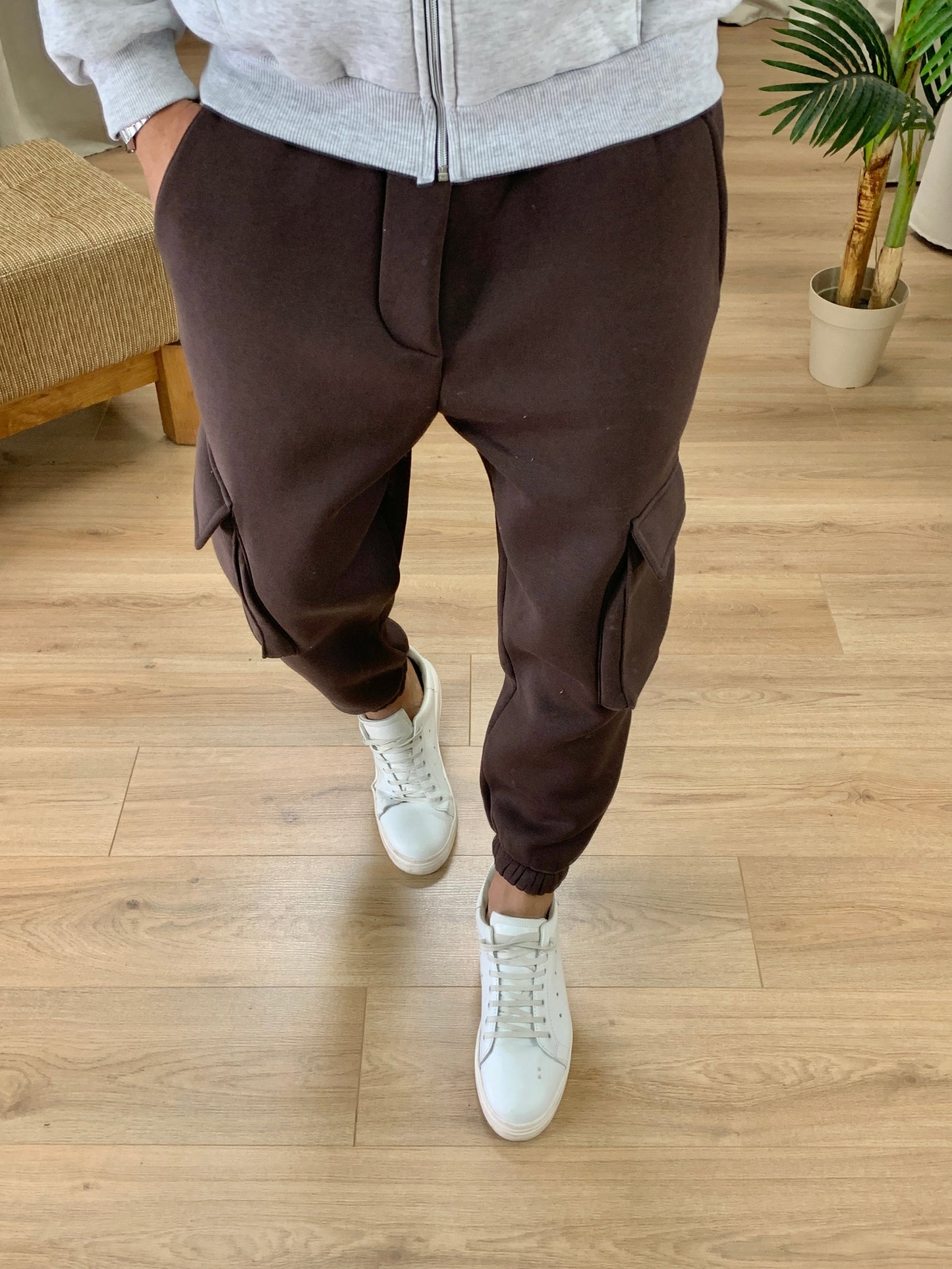 Pantalone Cargo Luiz in Caldo Cotone col. Coffee