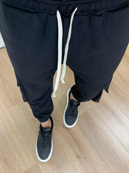 Pantalone Cargo Luiz in Caldo Cotone col. Nero