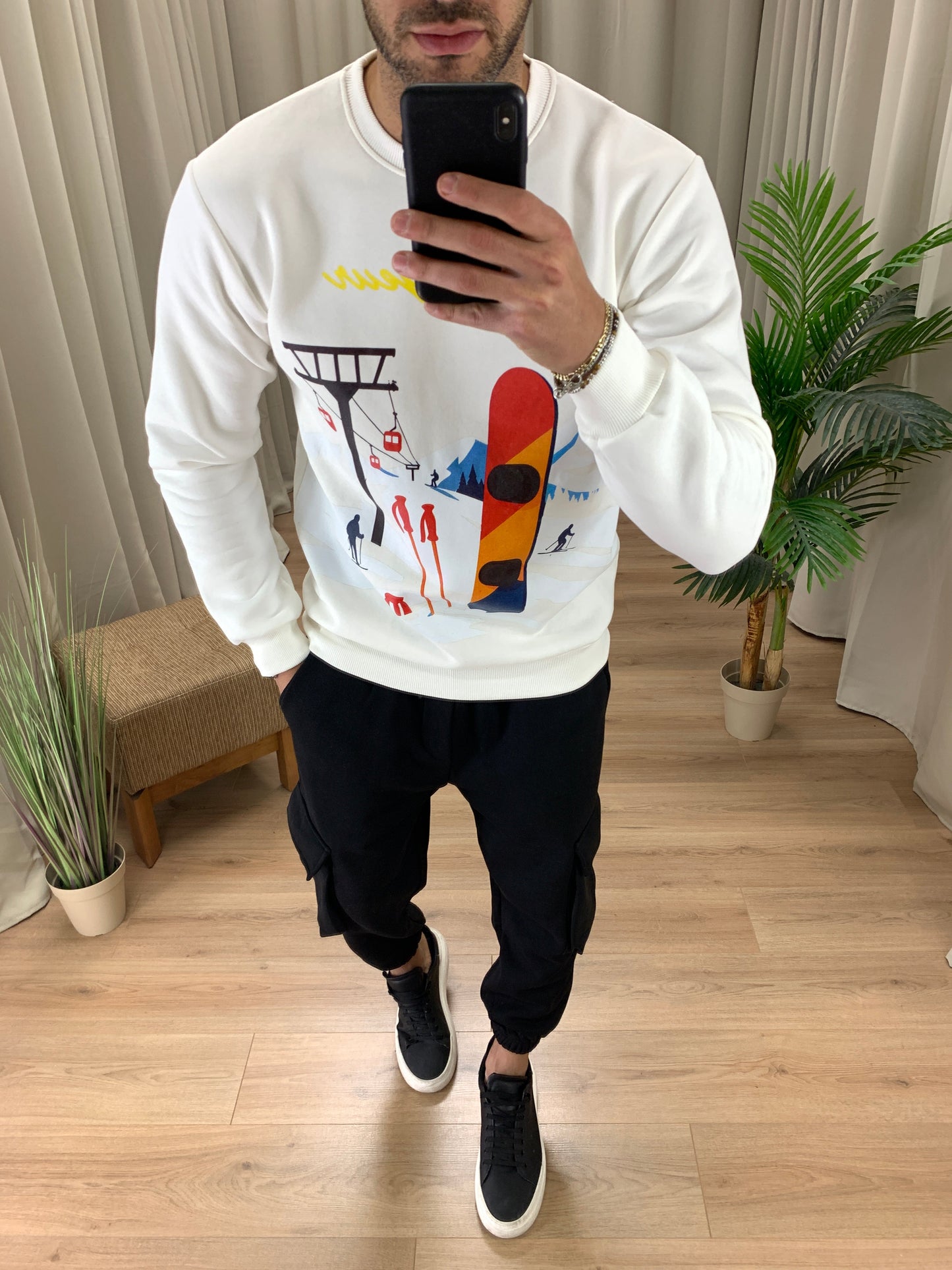 Pantalone Cargo Luiz in Caldo Cotone col. Nero