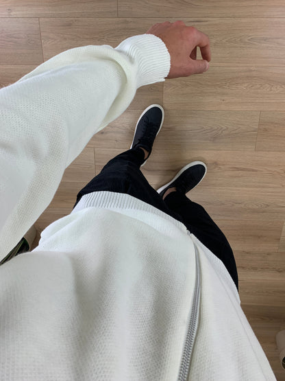 Maglia in Lana con Zip Silver col. Panna