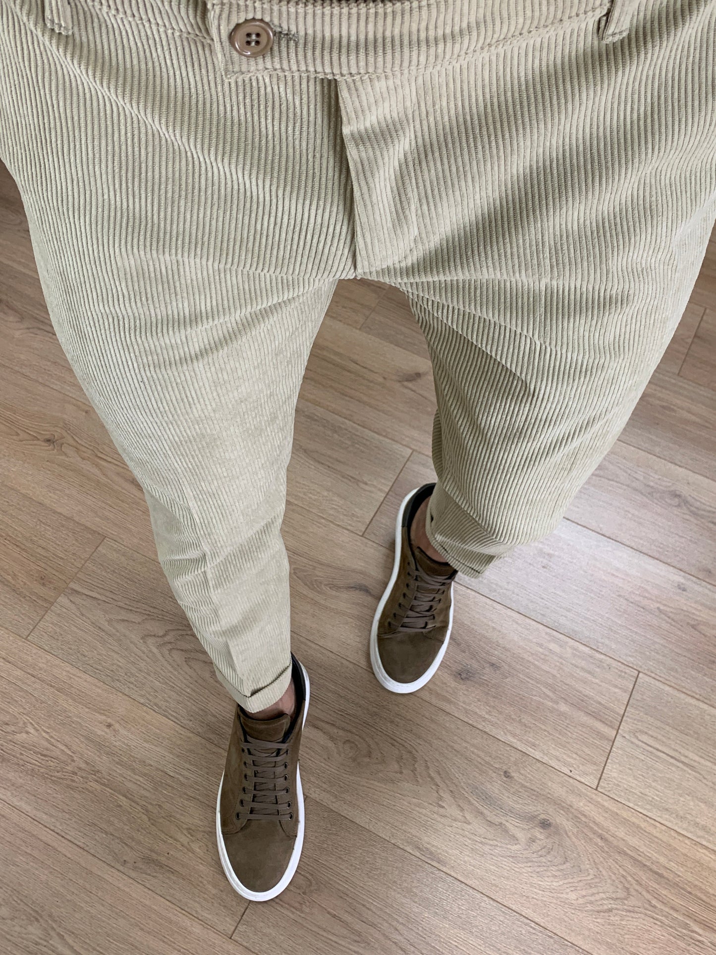 Pantalone Frost in velluto a costine col. Beige