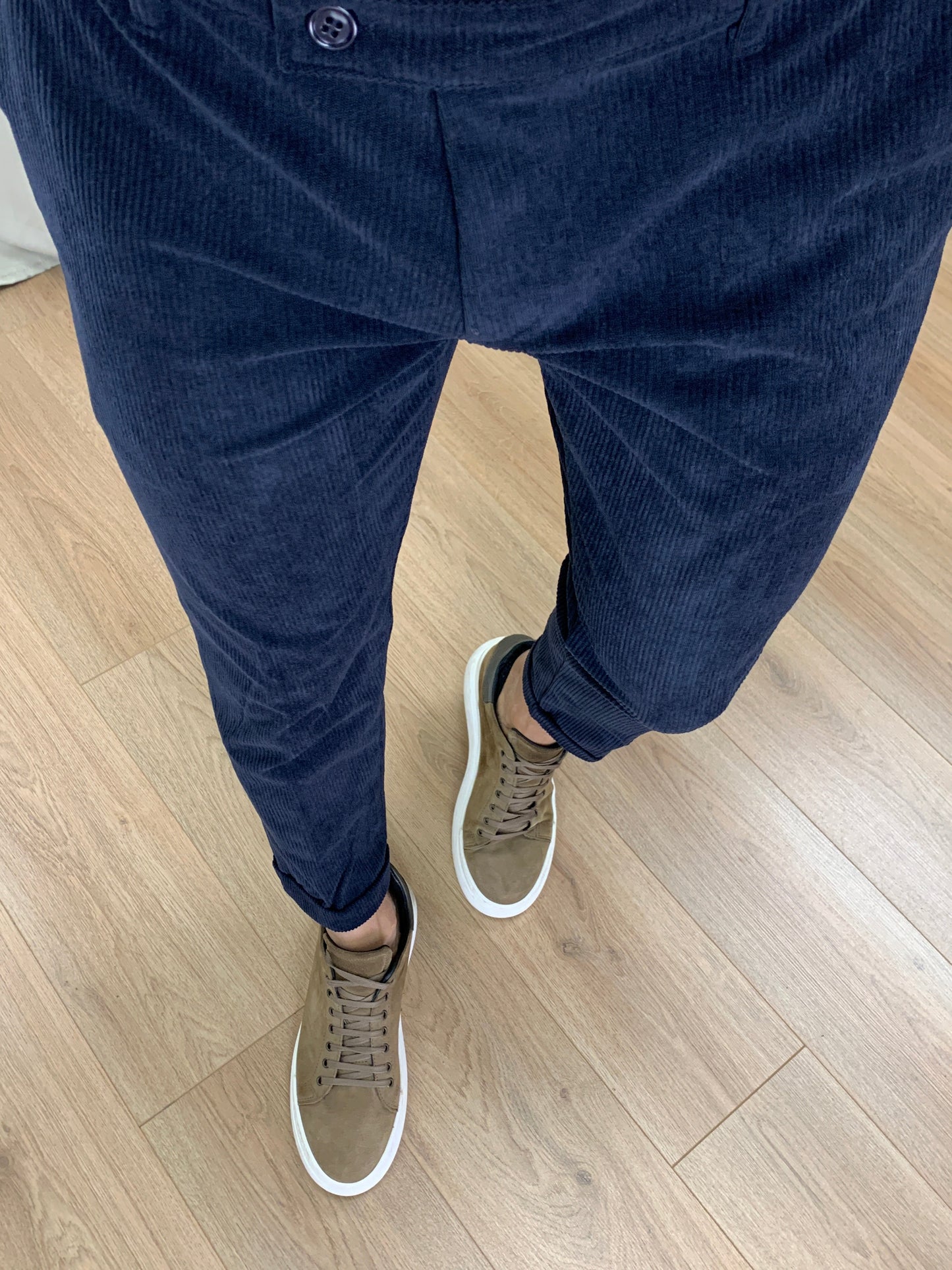 Pantalone Frost in velluto a costine col. Blu Notte