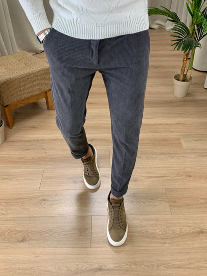 Pantalone Frost in velluto a costine col. Antracite