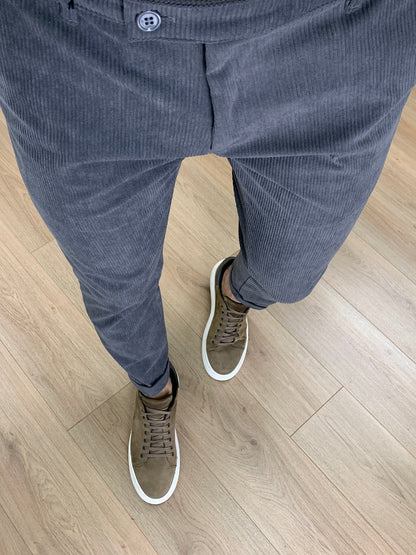 Pantalone Frost in velluto a costine col. Antracite