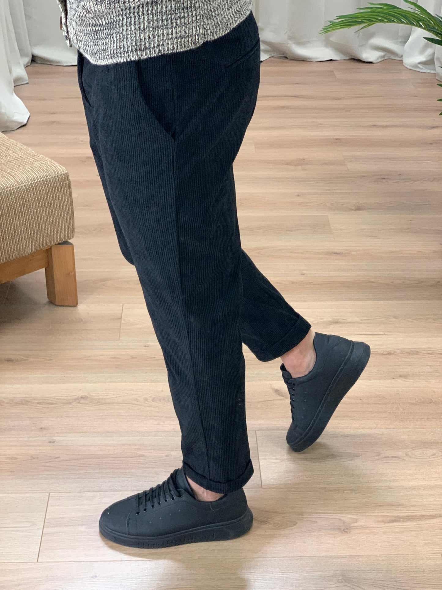 Pantalone Frost in velluto a costine col. Nero