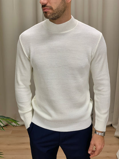 Maglioncino Nadin Trama Basic collo lupetto col. Panna