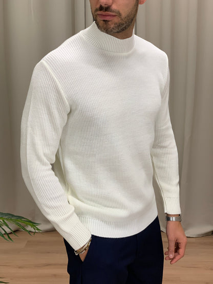 Maglioncino Nadin Trama Basic collo lupetto col. Panna