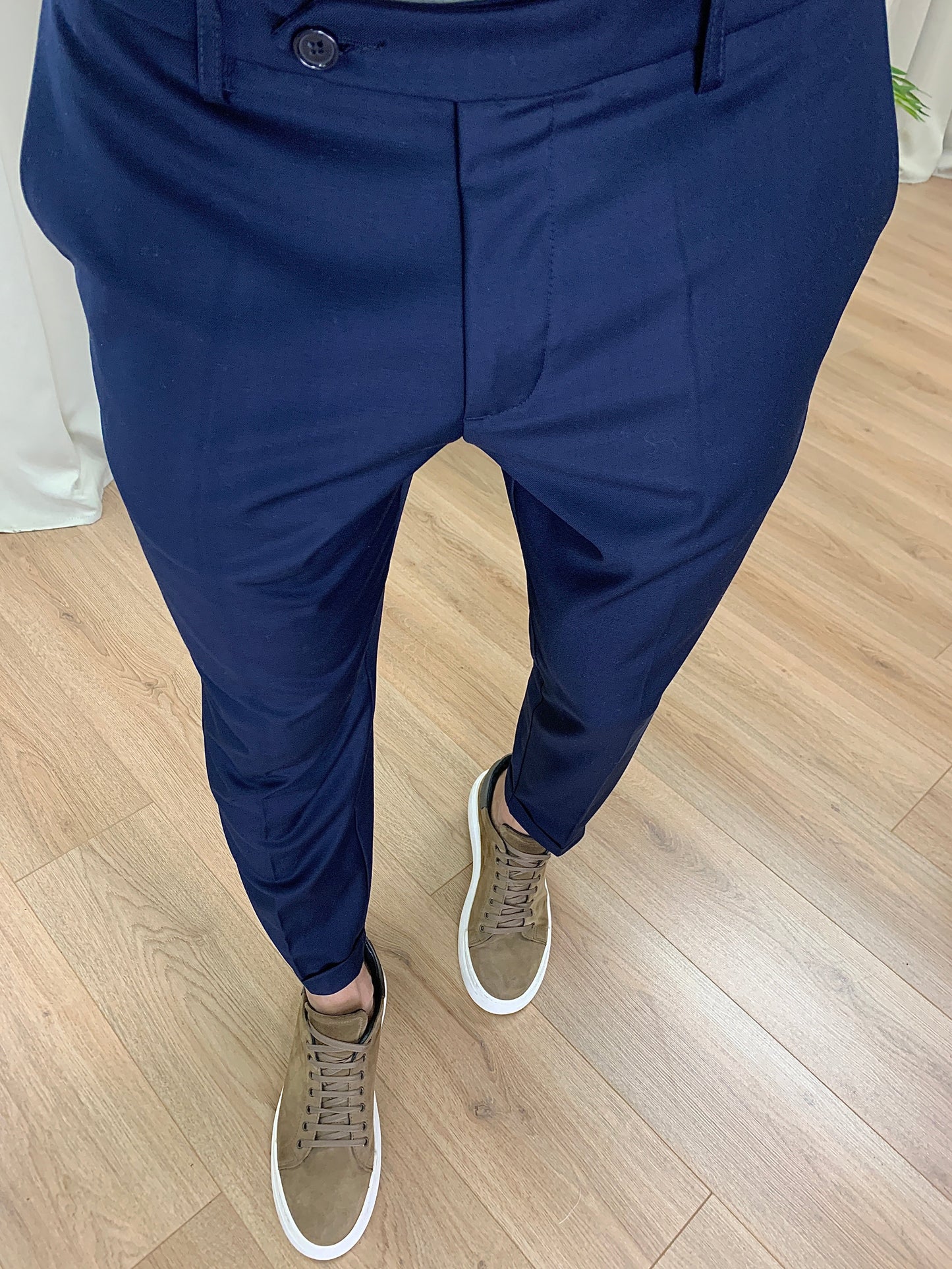 Pantalone Firenze con Risvolto sul Fondo col. Blu Notte