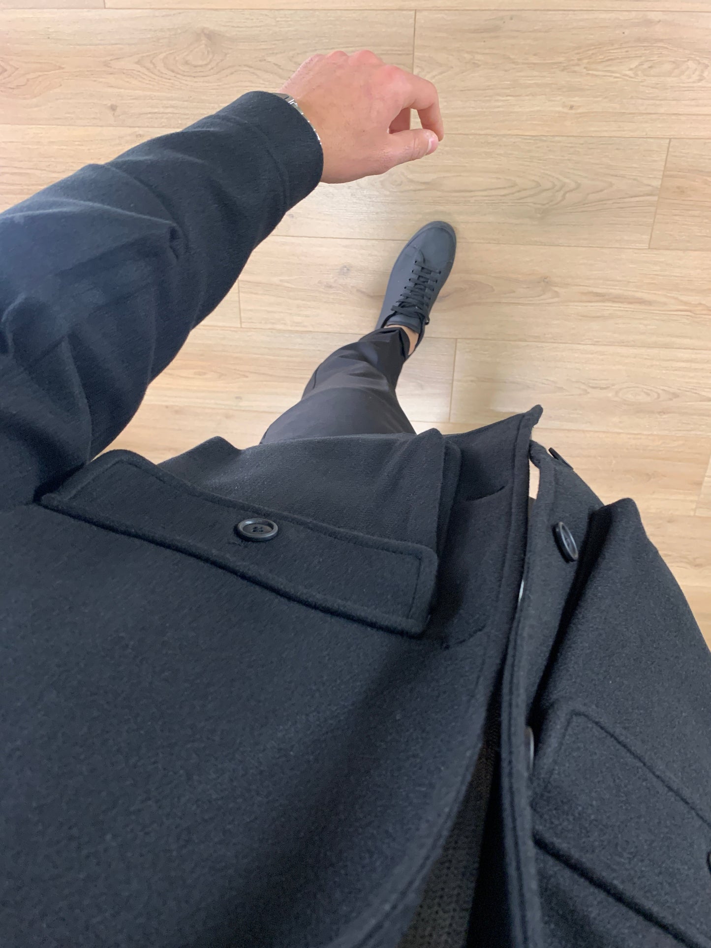 Giacca camicia Artik con Taschini misto Lana col. Nero