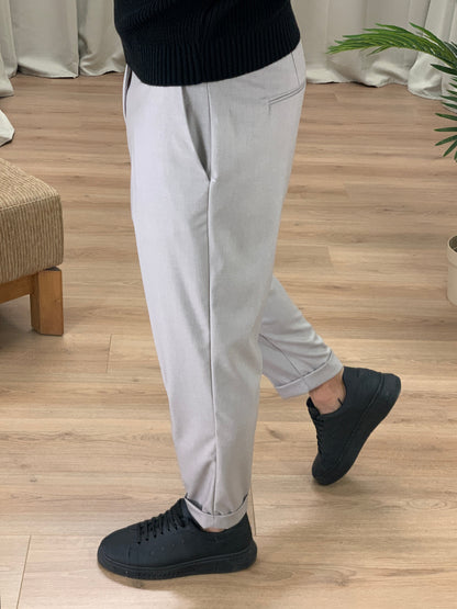 Pantalone Firenze con Risvolto sul Fondo col. Grigio