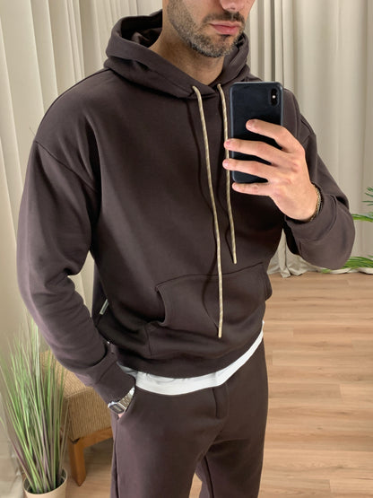 Completo New York Basic con cappuccio col. Coffee