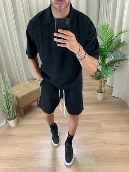 Completo 321 Bermuda + Polo col. Nero
