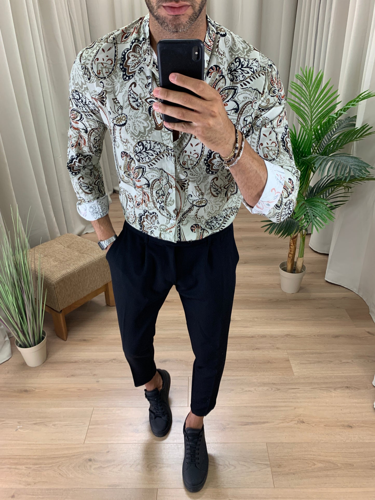 Camicia Wook Fantasia in Viscosa col. Beige