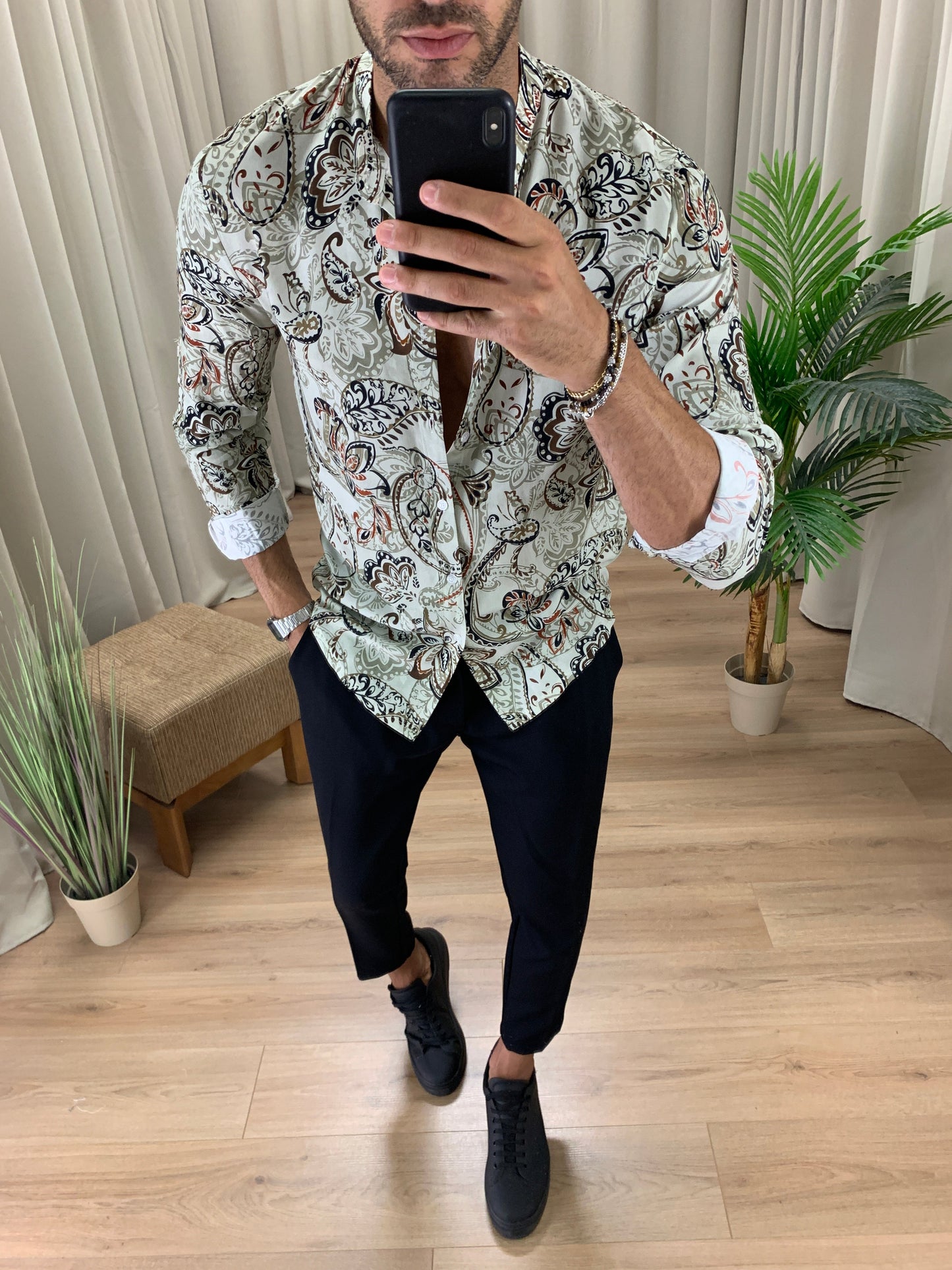 Camicia Wook Fantasia in Viscosa col. Beige