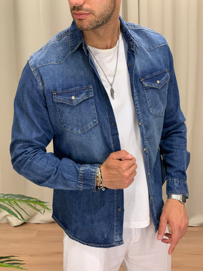 Camicia di Jeans Cayenne con Taschini col. Denim