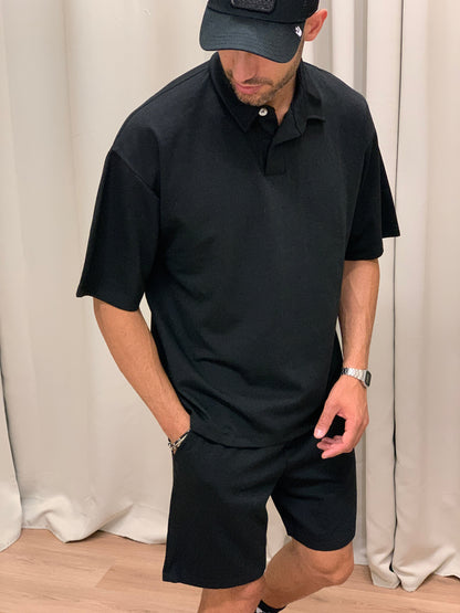 Completo 321 Bermuda + Polo col. Nero