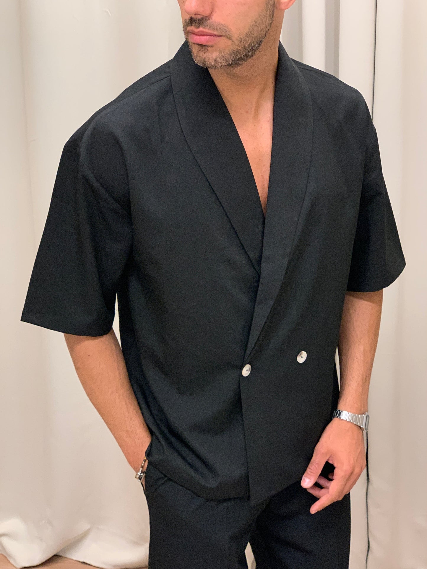 Completo 322 Pantalone + Camicia col. Nero