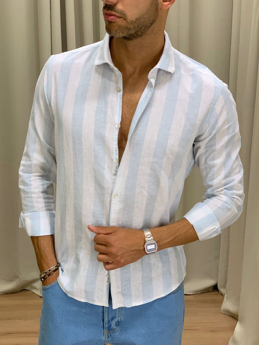 Camicia Ventura in Lino col. Celeste