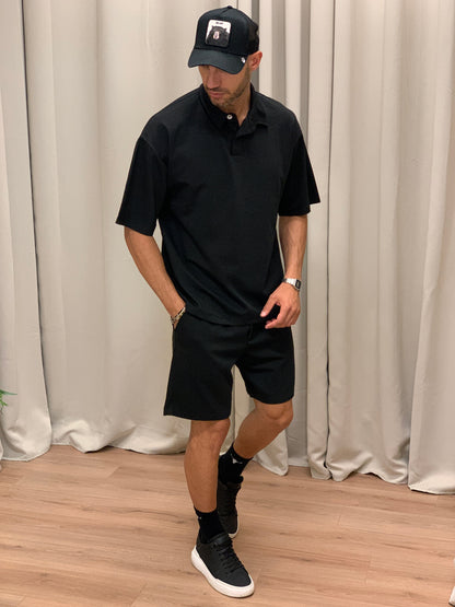 Completo 321 Bermuda + Polo col. Nero