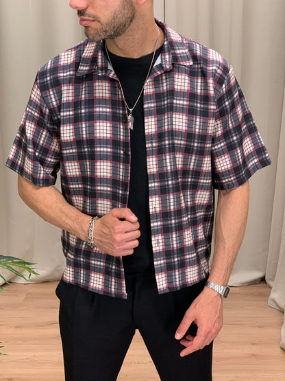 Camicia New York 00 con fantasia a quadri col. Beige