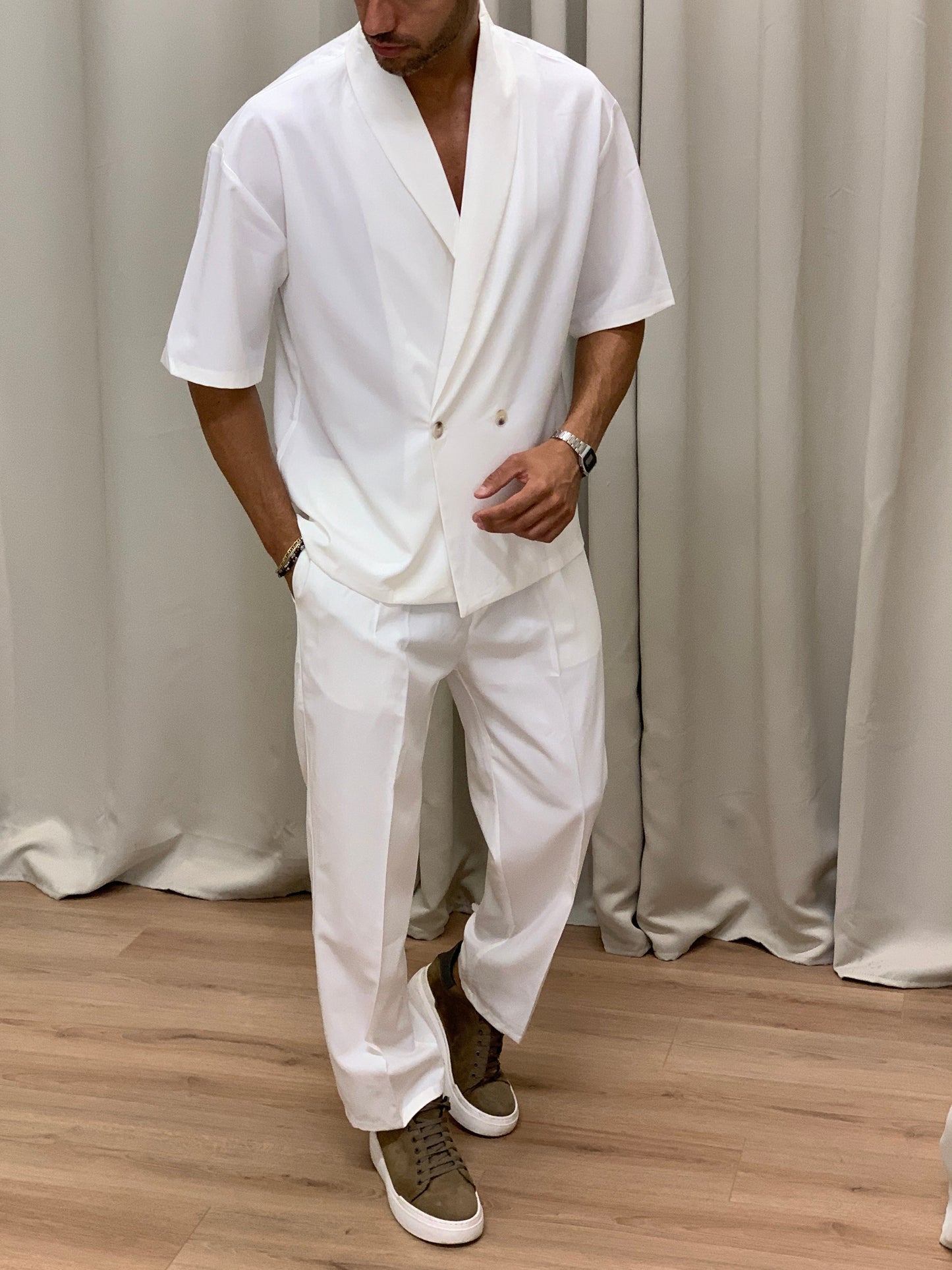 Completo 322 Pantalone + Camicia col. Bianco