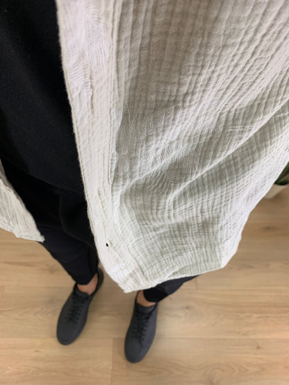 Camicia in Cotone fantasia Palme col. Beige