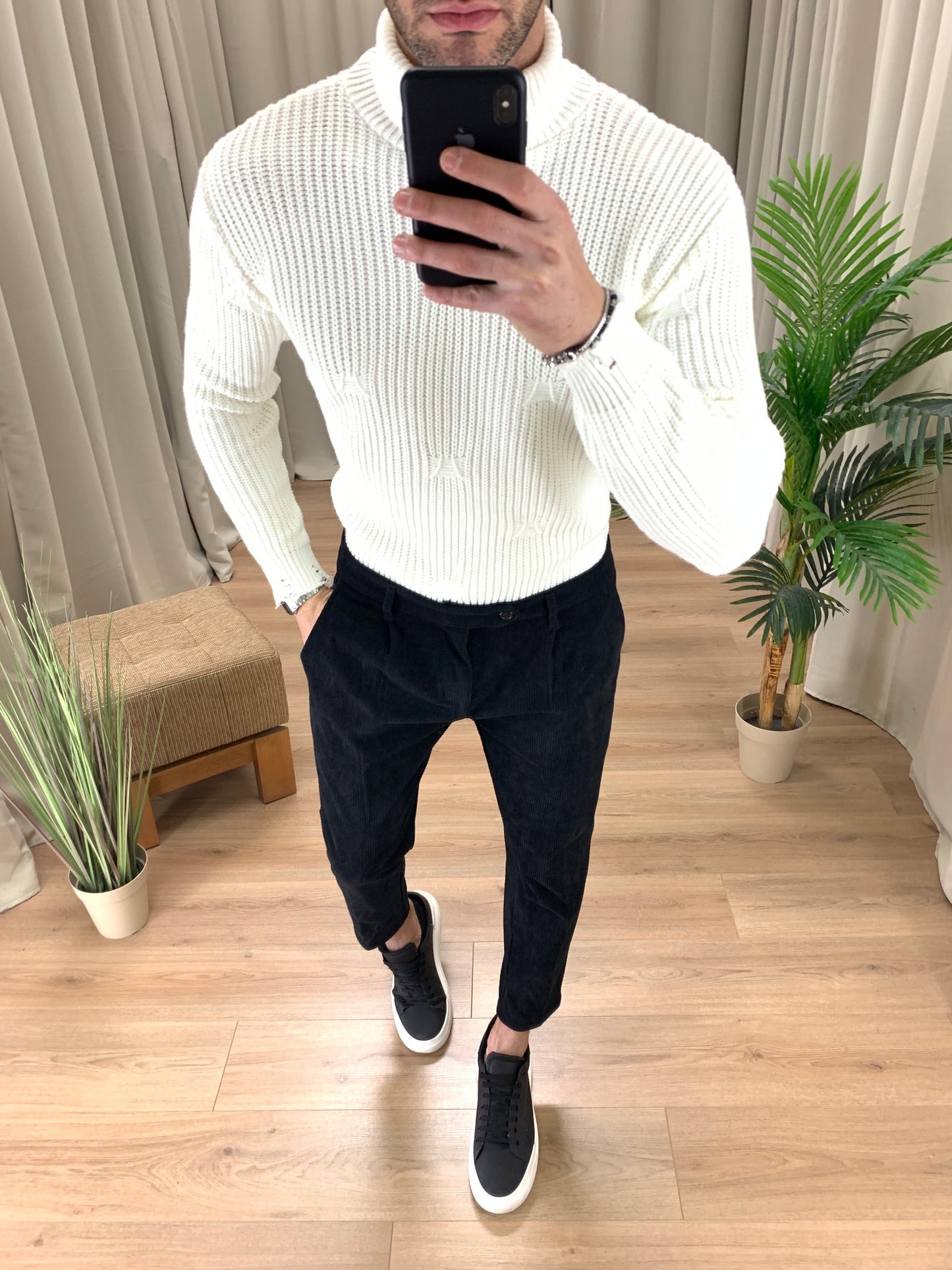 Pantalone Nevada in velluto a costine col. Nero