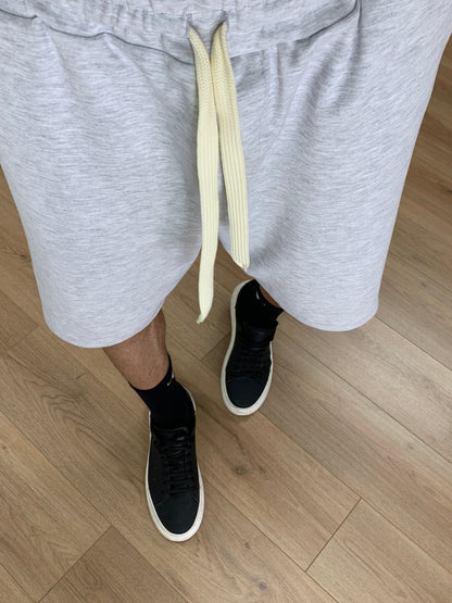 Bermuda Interlock Garzato con Elastico in Vita col. Grigio