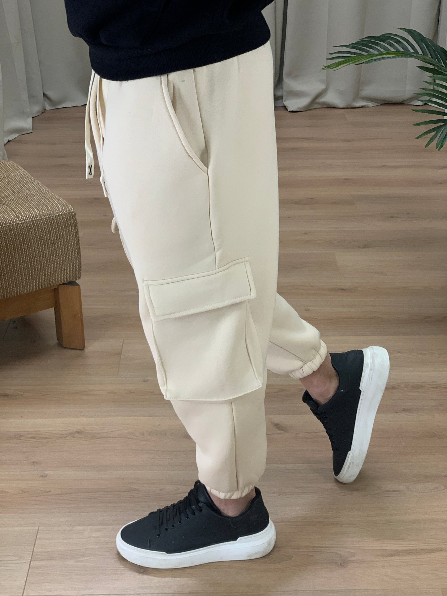 Pantalone Cargo Luiz in Caldo Cotone col. Beige