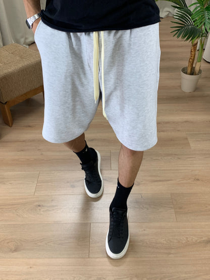 Bermuda Interlock Garzato con Elastico in Vita col. Grigio